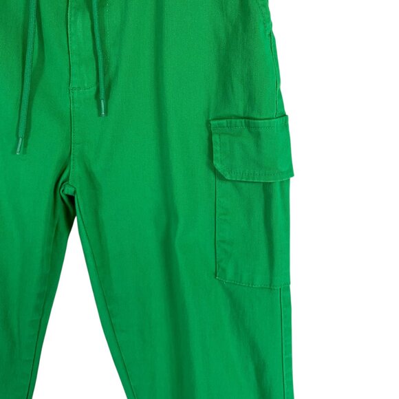 Women  Joggers Cargo style high waisted Cargo Pocket Pant green size med Forever - Picture 4 of 16
